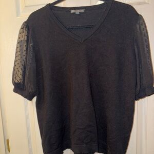 Elegant Black V-Neck Women's Top -Adrianna Papell